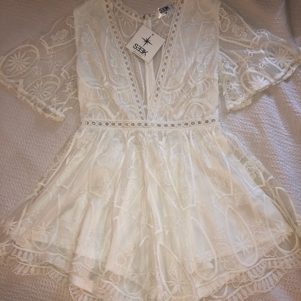 BEAUTIFUL EMBROIDERED WHITE ROMPER